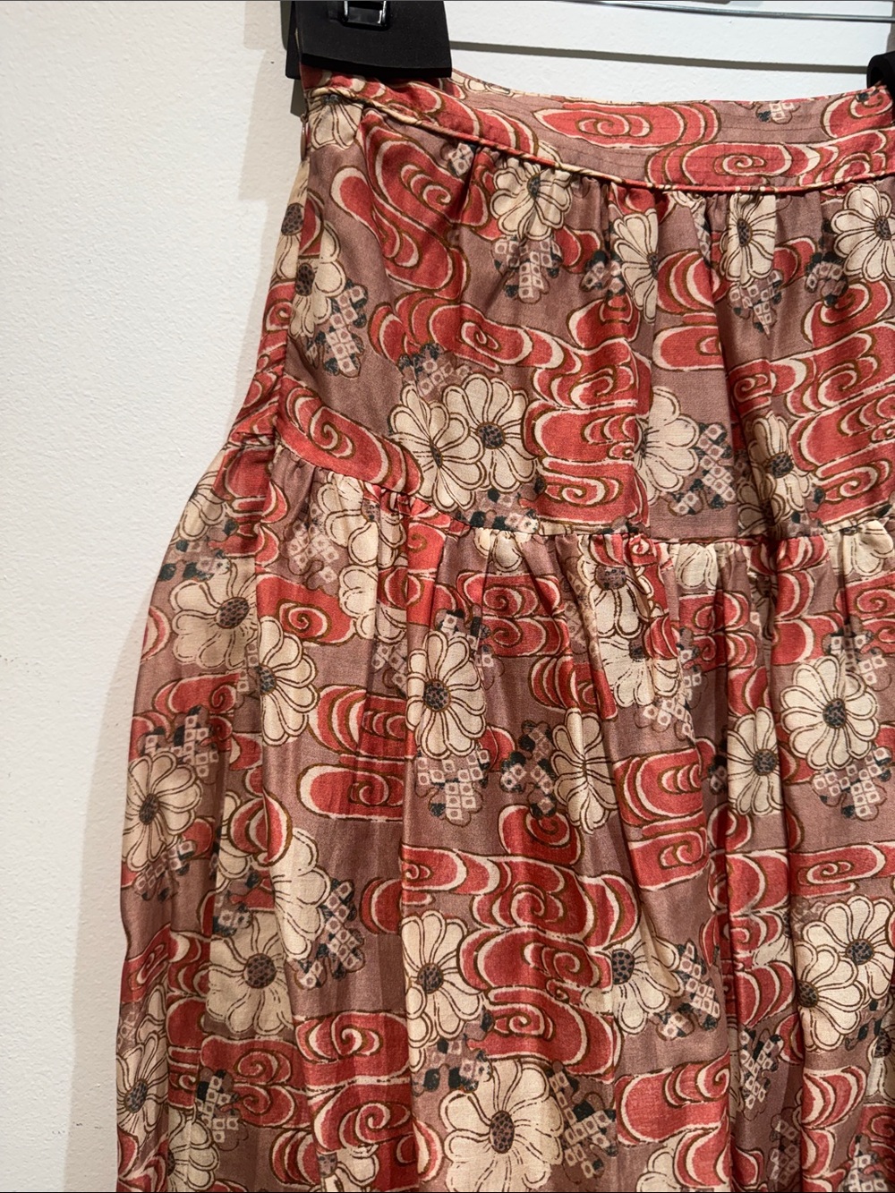 Ulla Johnson Coral and Cream Floral Tiered Maxi Skirt - Picture 6 of 6